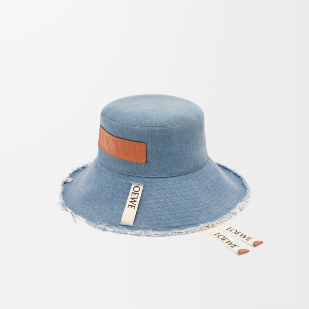 Loewe Frayed fisherman hat in denim and calfskin - size 57